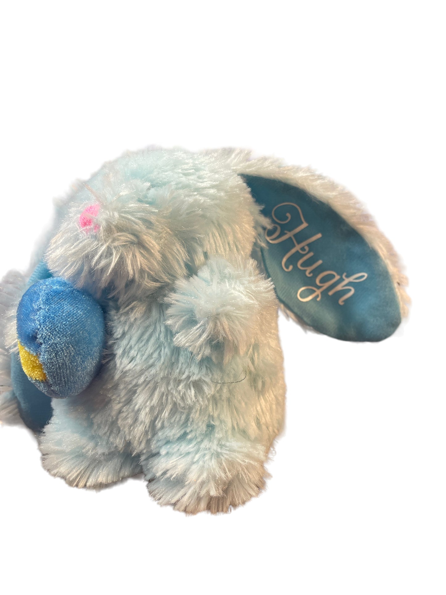 Fuzzy 6.5" Blue Bunny with Pink Nose & Blue Easter Egg in GUC