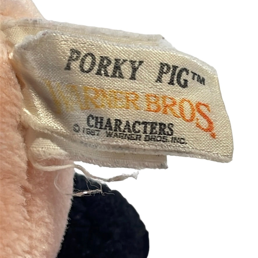 Porky Pig, Vintage 1987 WARNER BROS. Plush Stuffed Animal by Mighty Star Preowned