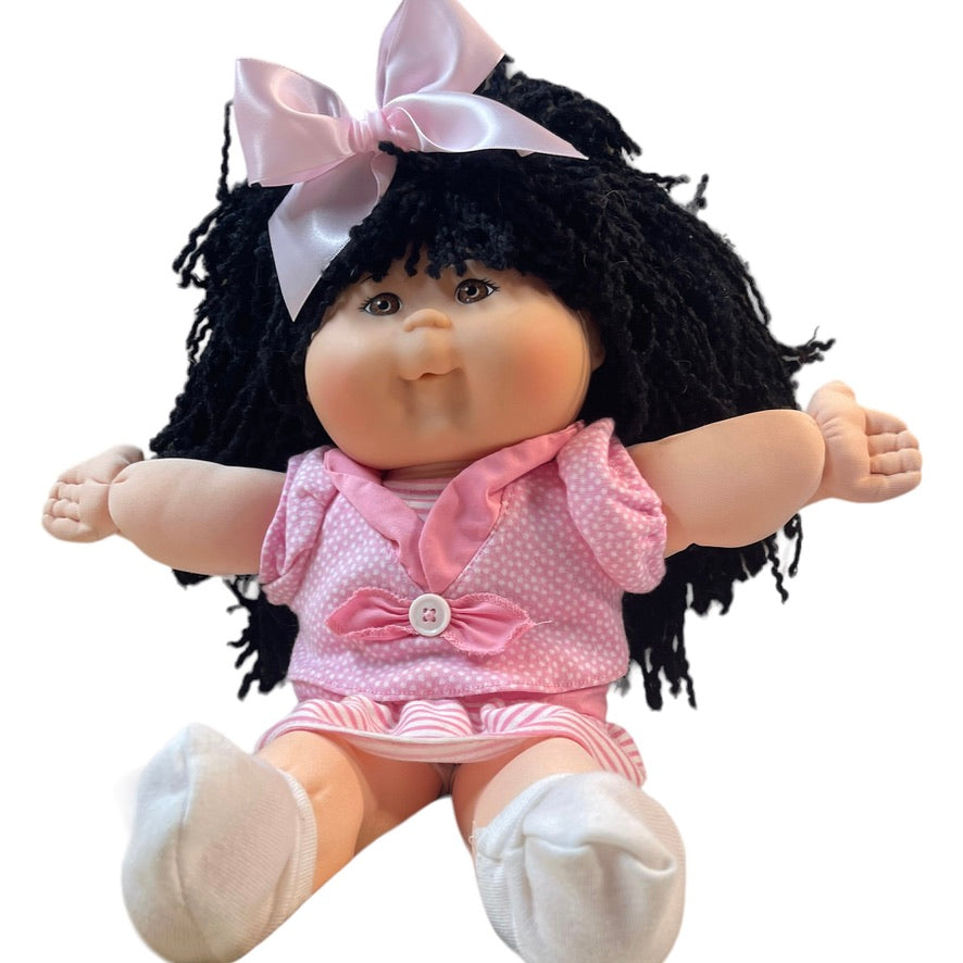 Cabbage Patch Doll with  Black Yarn Hair, Brown Eyes, Original Clothing & Fragrance EUC