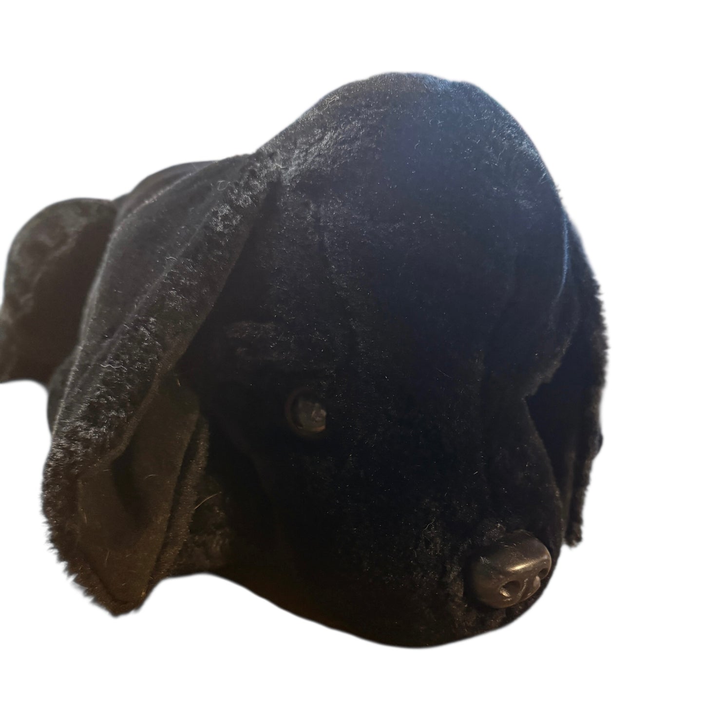 22" Labrador Retriever Plush Stuffed Animal Toy, Sleek Black Coat, Shiny Glass Eyes, EUC