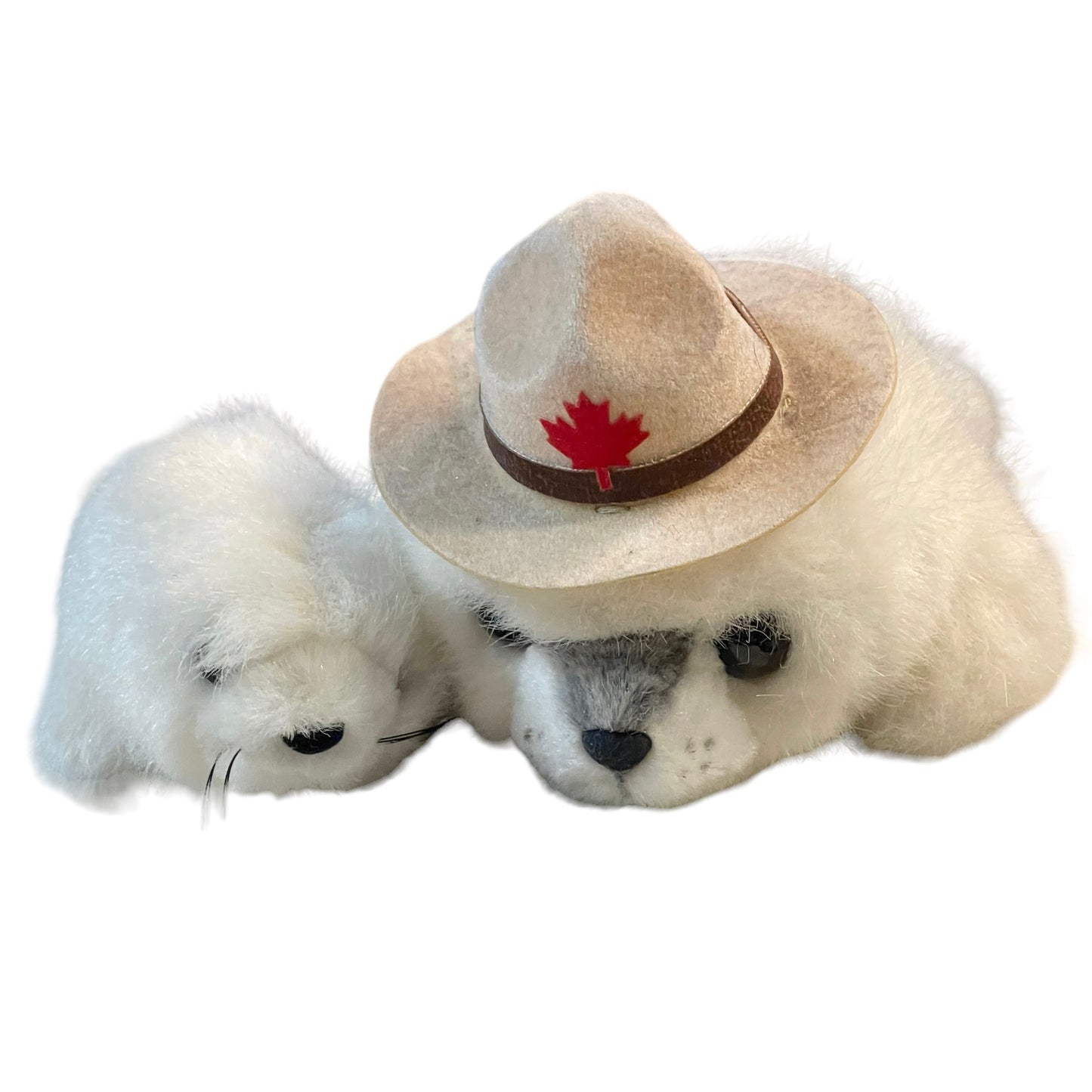 Harp Seal Lot of 2 Plush, 8" Mountie Hat & 5.5 " Baby Harp Seal, in Great Preowned Condition