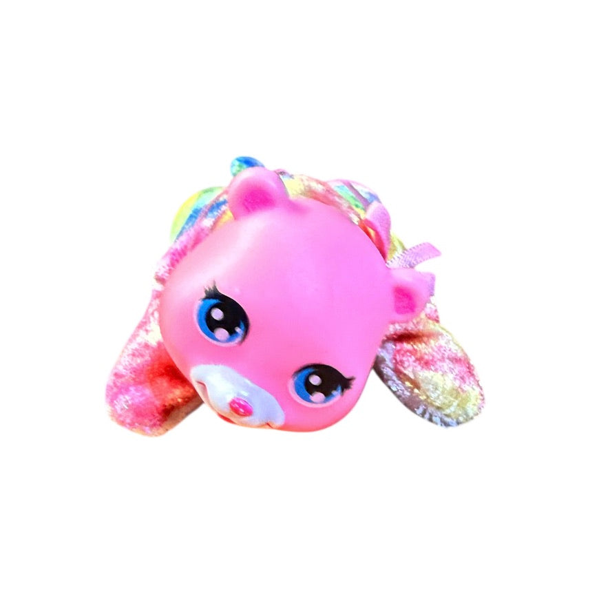 Purple Puppy Surprise with Pink Sparkly Heart Necklace and 1 Adorable Rainbow Baby, in GUC