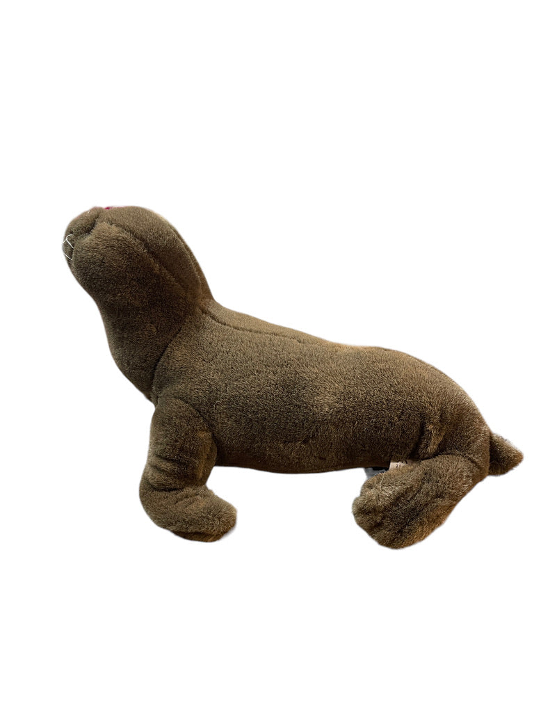 K & M International Realistic Sleek Brown/Grey Stuffed Otter Toy from 1999 in GUC