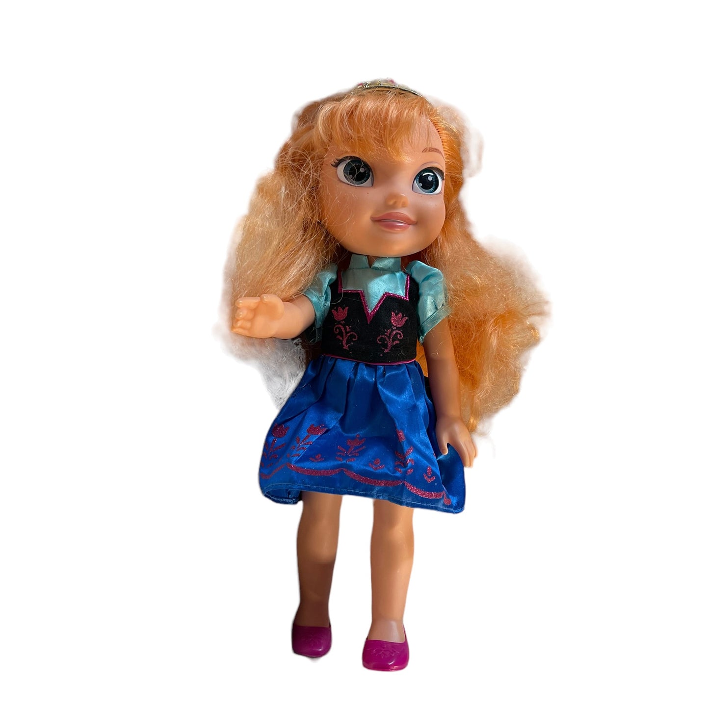 Disney's Frozen Anna Toddler in Original Outfit with Tiara & Shoes GUC