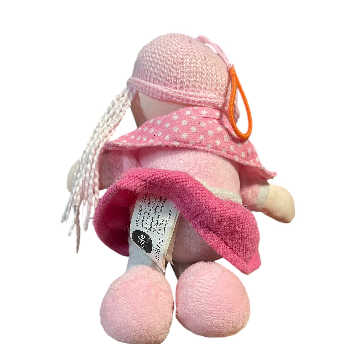 Nulife Pink Soft Bodied 9" Baby Doll with Pink Yarn Hair, Embroidered Face, and Sweet Pink Outfit