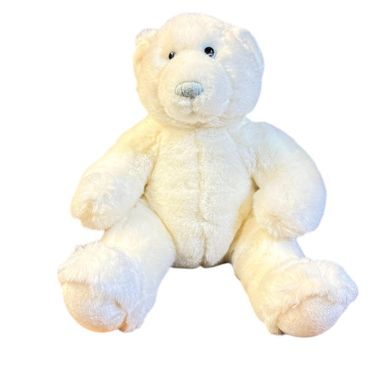 Build-A-Bear Seated Polar Bear, Bright White with Pretty Blue Eyes & a Satin Nose, 11” in GUC.  x