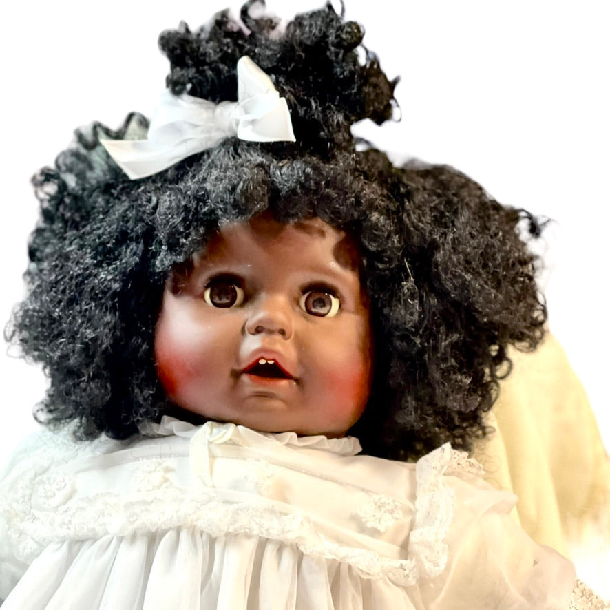 Gorgeoous 26" African American Baby Doll with Brown Sleepy Eyes, Luxurious Hair