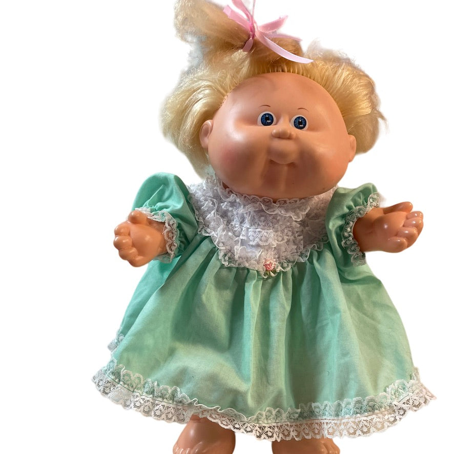 Coleco  Moulded Vinyl Cabbage Patch Baby Doll, Blond/Blue Eyes 1987. GUC