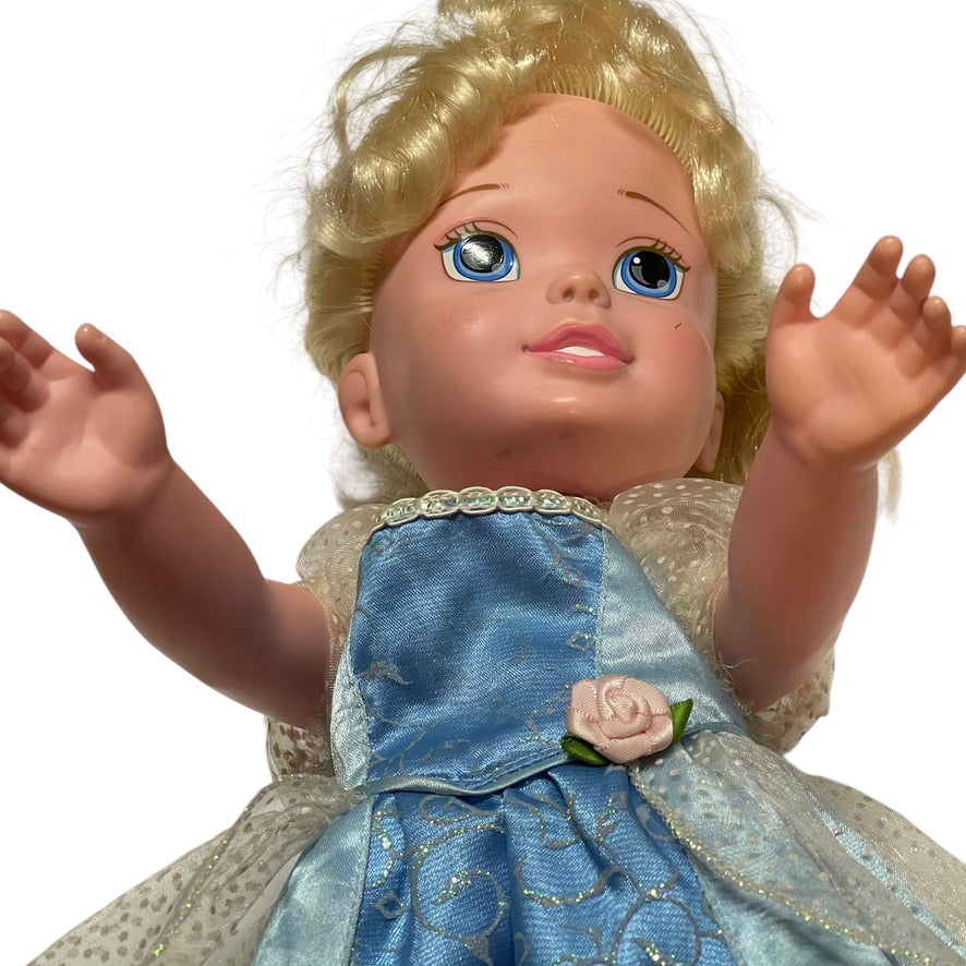 Disney, Jakks Pacific Cinderella 14" Princess Toddler Doll in Original Sparkly Blue Dress, So Pretty!