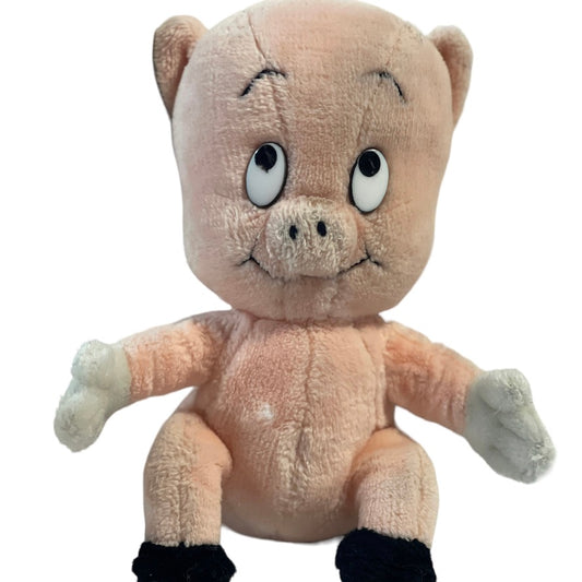 Porky Pig, Vintage 1987 WARNER BROS. Plush Stuffed Animal by Mighty Star Preowned