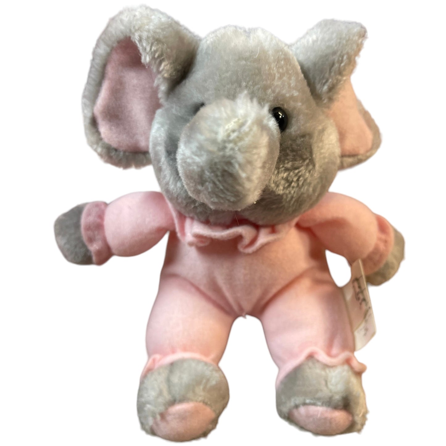 Russ-BerriePink Pyjama Grey Elephant Rattle Soft Stuffed 6" Plush Baby Toy