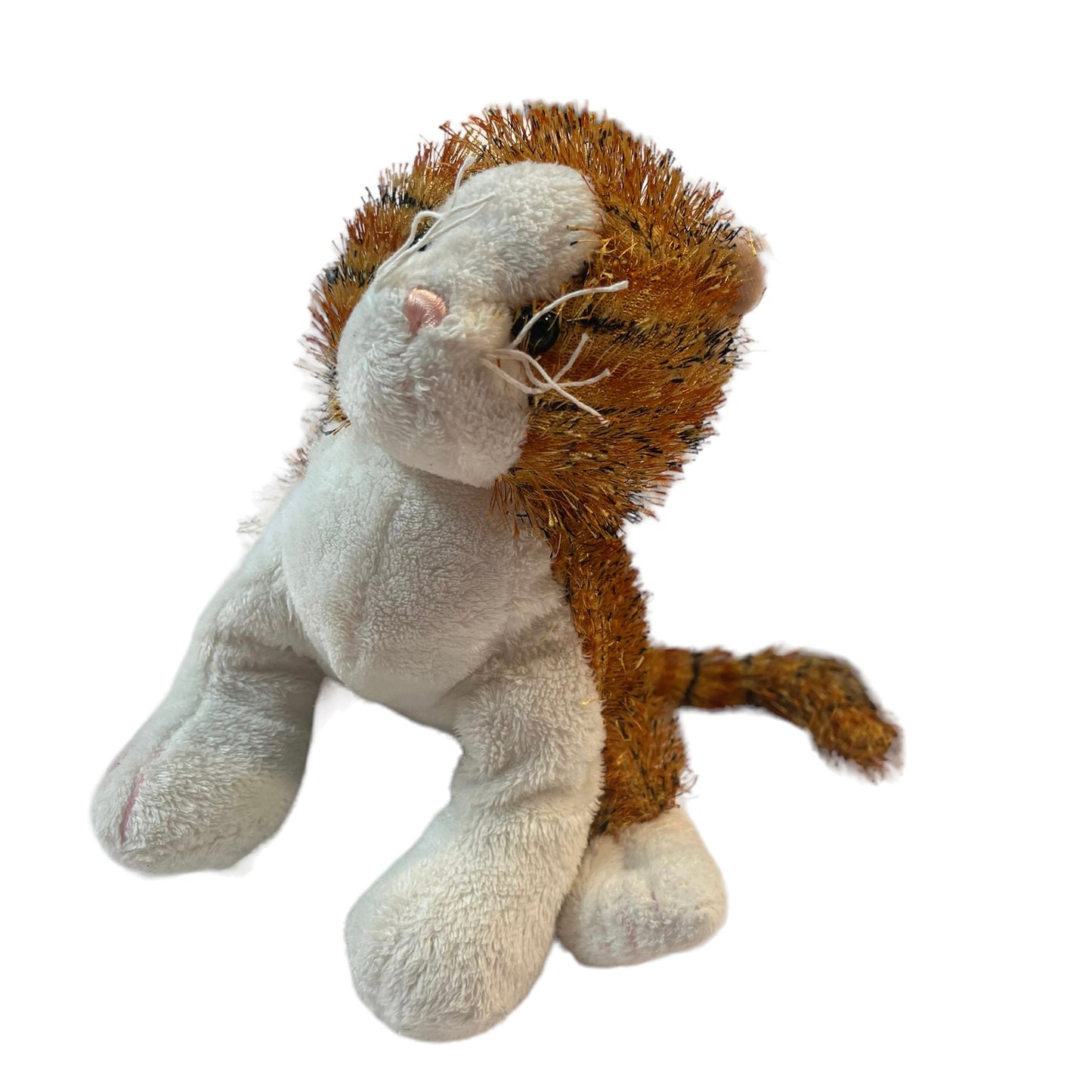 Webkinz Striped Alley Cat Plush, Long Hair, Orange & Black Plush with White, Rainbow W, No Code