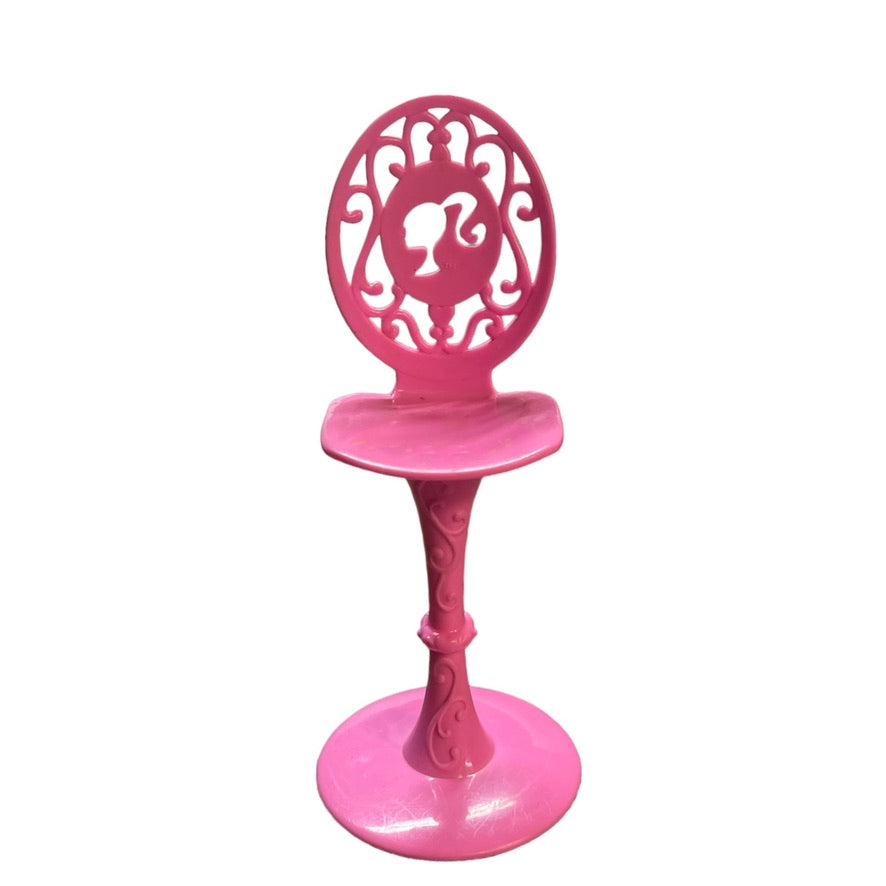 Mattel Barbie Dollhouse Furniture Hot Pink Kitchen Chair/Bar Stool in GUC