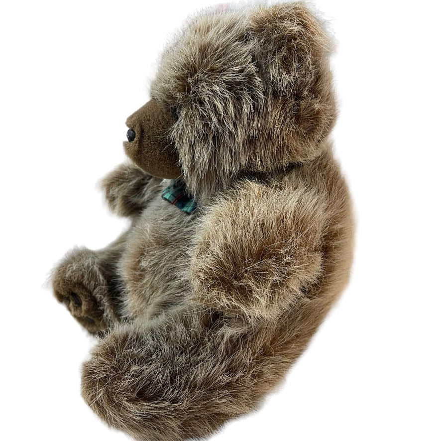 Chunky Unipak Teddy Bear Brown Frosted Long Haired 9", Sweet Detailed Face & Paws