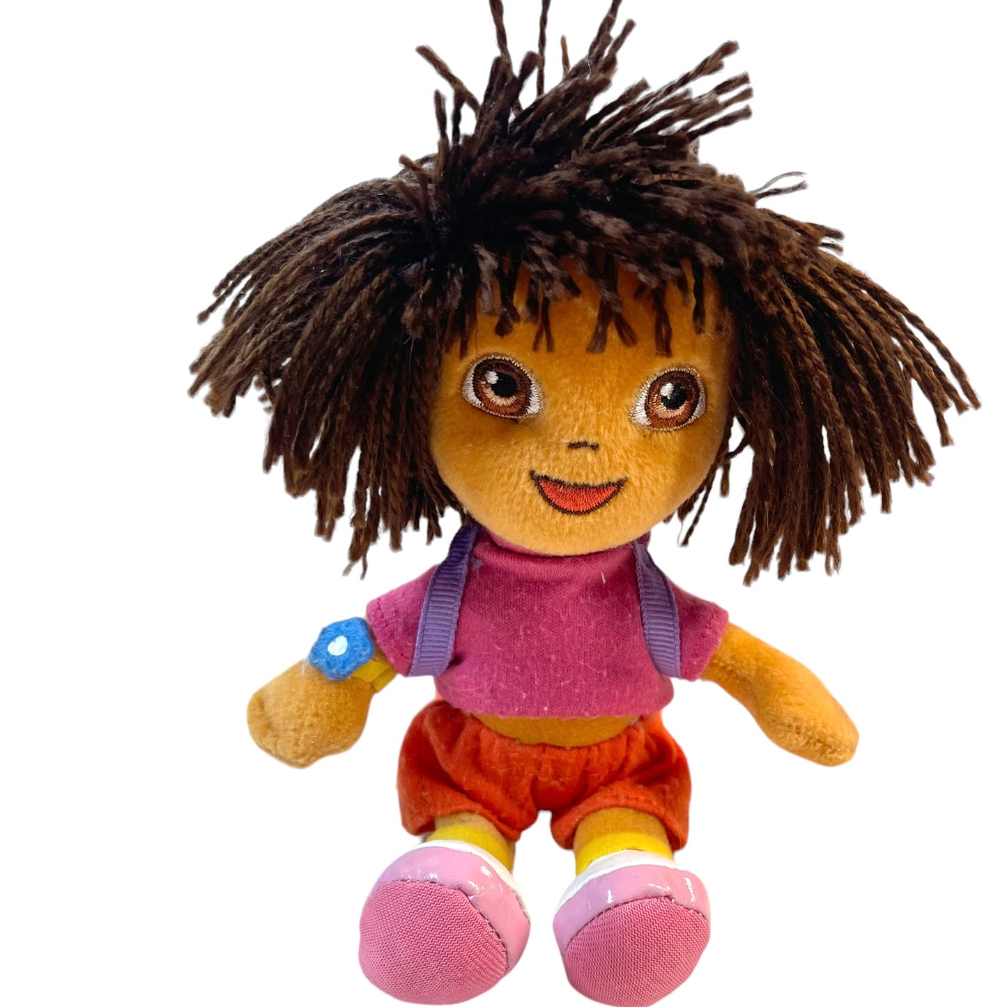 Dora Stuffed Plush Doll, TY 2009 with Backpack, Embroidered Face and Yarn Hair