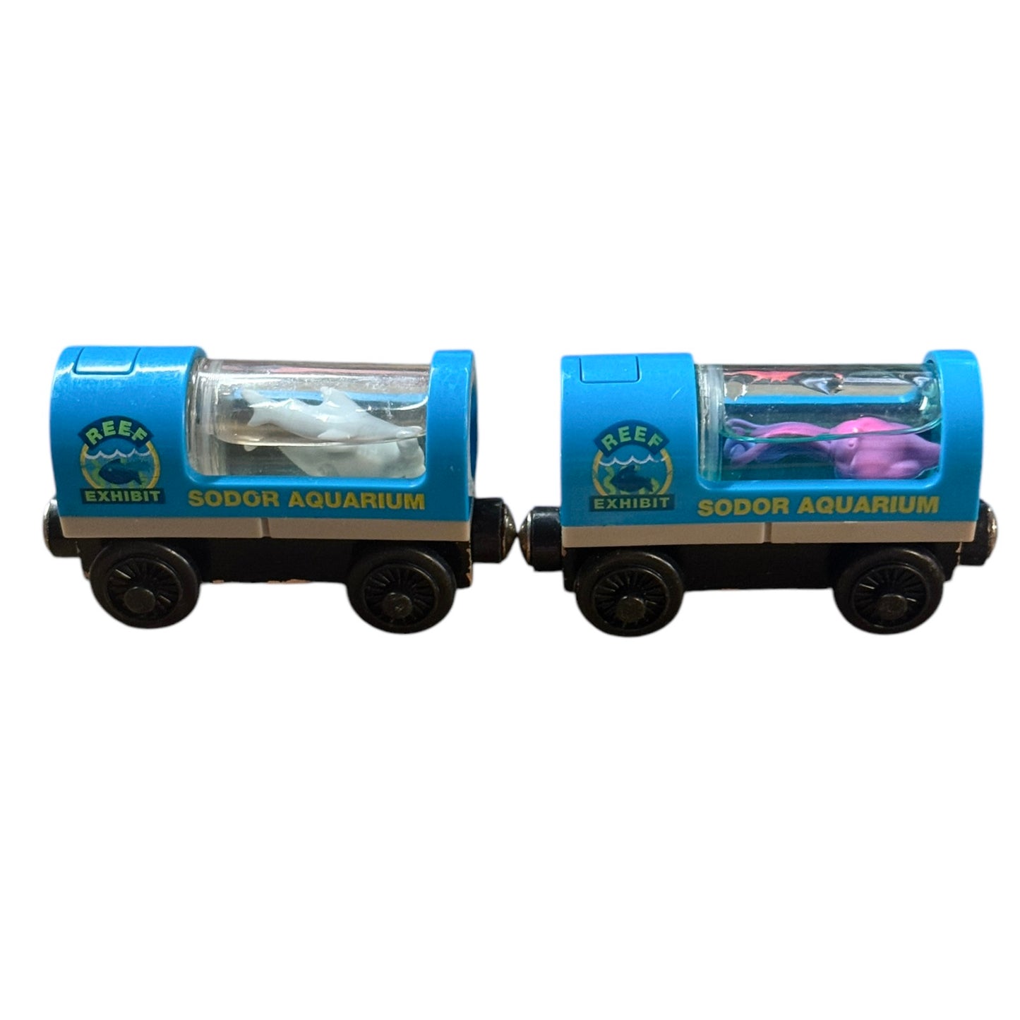 Thomas The Train Sodor Shark & Squid Light up Aquarium Cars,Turquoise, Magnetic GUC