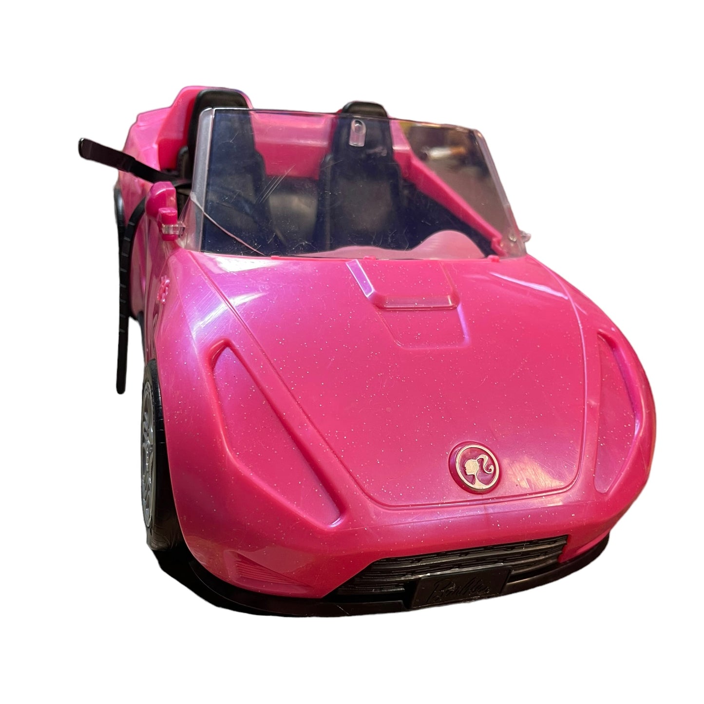 Pink Sparkle Barbie Car Black Seats & Pink Interior, Complete with Seatbelts