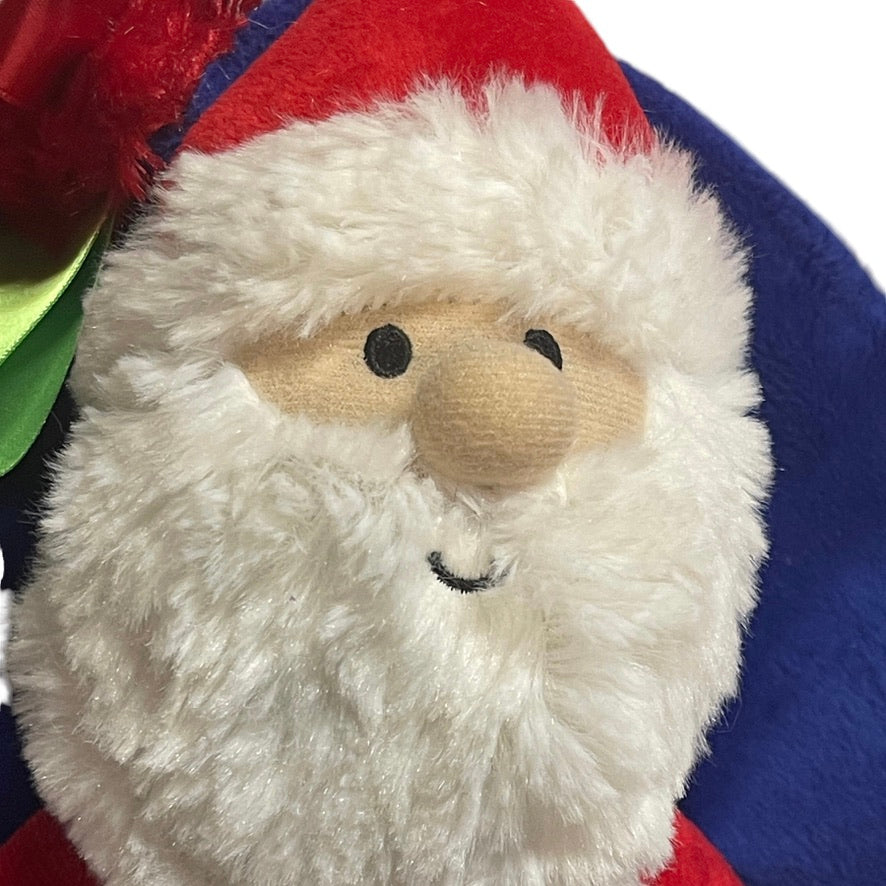 Santa Lovey Stuffed Toy & Handmade  Minky Ribbon Tag Blanket for Sleep/ Security & Sensory Play