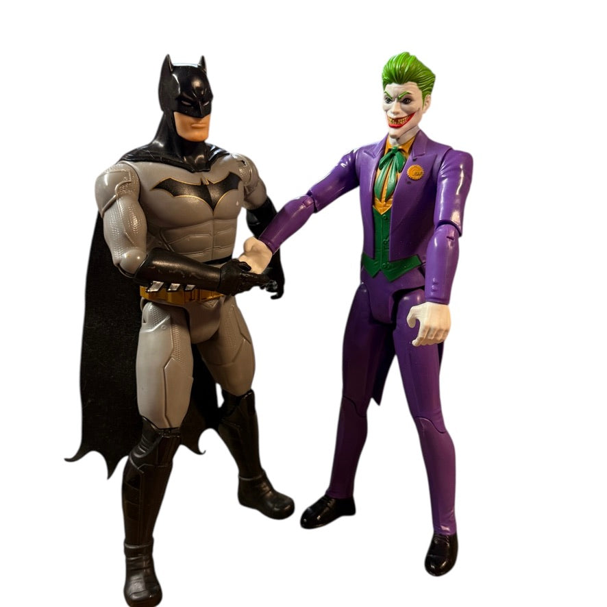 Batman and Joker, DC Comics 12" Action Figures in Good Preowned Condition