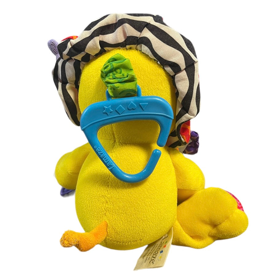 LAMAZE 8" Yellow Lion Baby Crinkle Rattle Developmental Baby Toy with Rings and Teethers