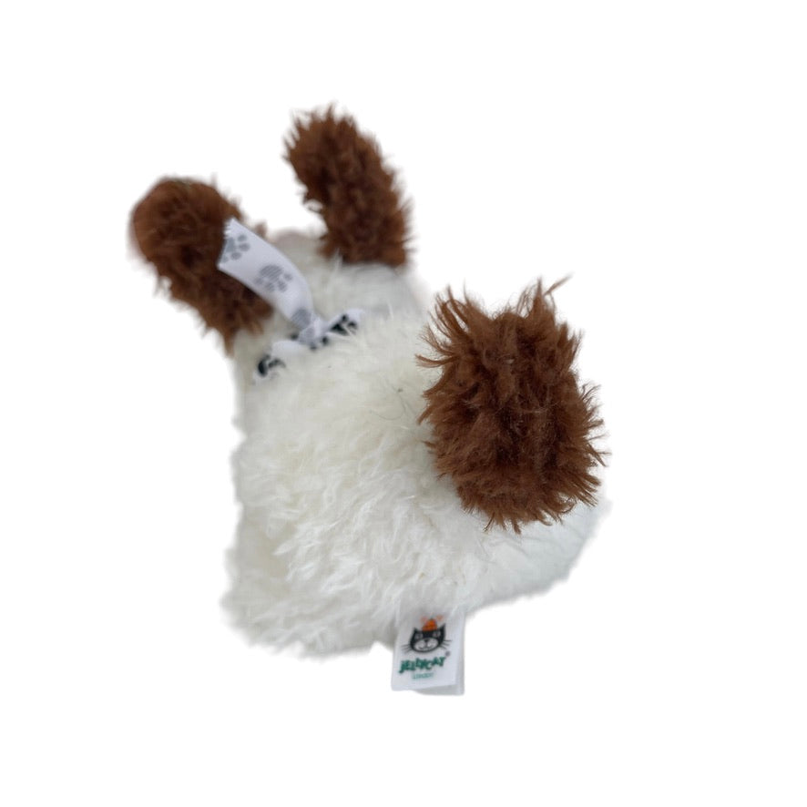 Jellycat Playful Pup, 'Buster' Shaggy White, Brown Ears & Tail, Super Sweet!