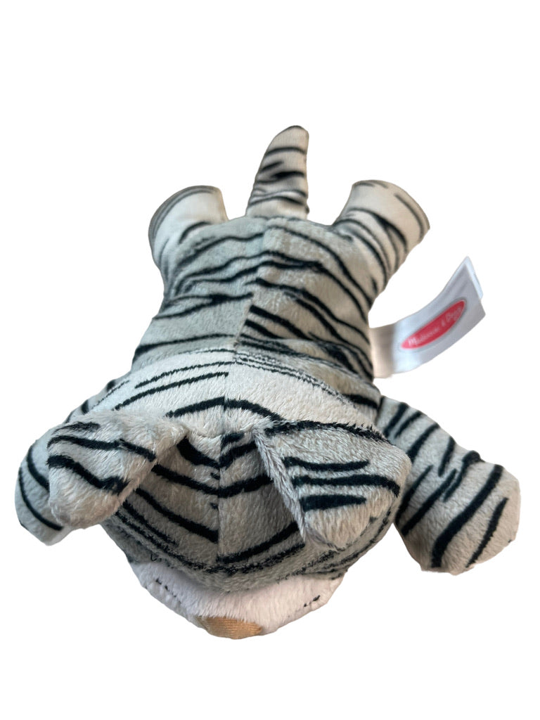 Melissa & Doug Tiger Tabby Plush Kitten Cat, Black, White Grey Stuffed Animal Toy