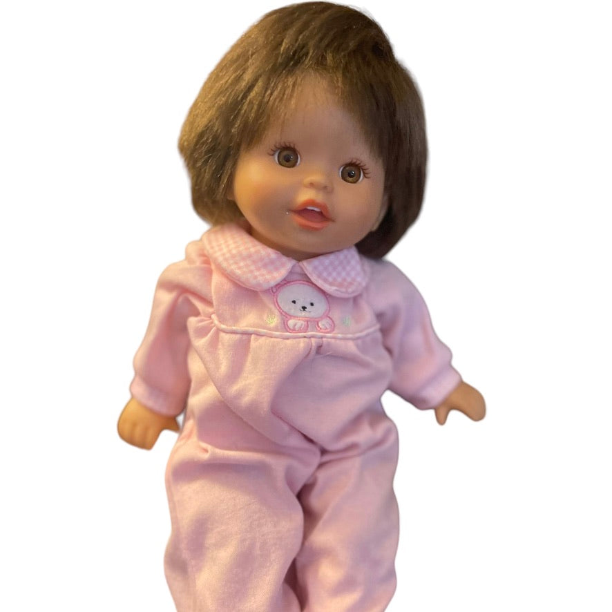 Mattel Brown Eyed Brunette Baby Doll in Great Preowned Condition