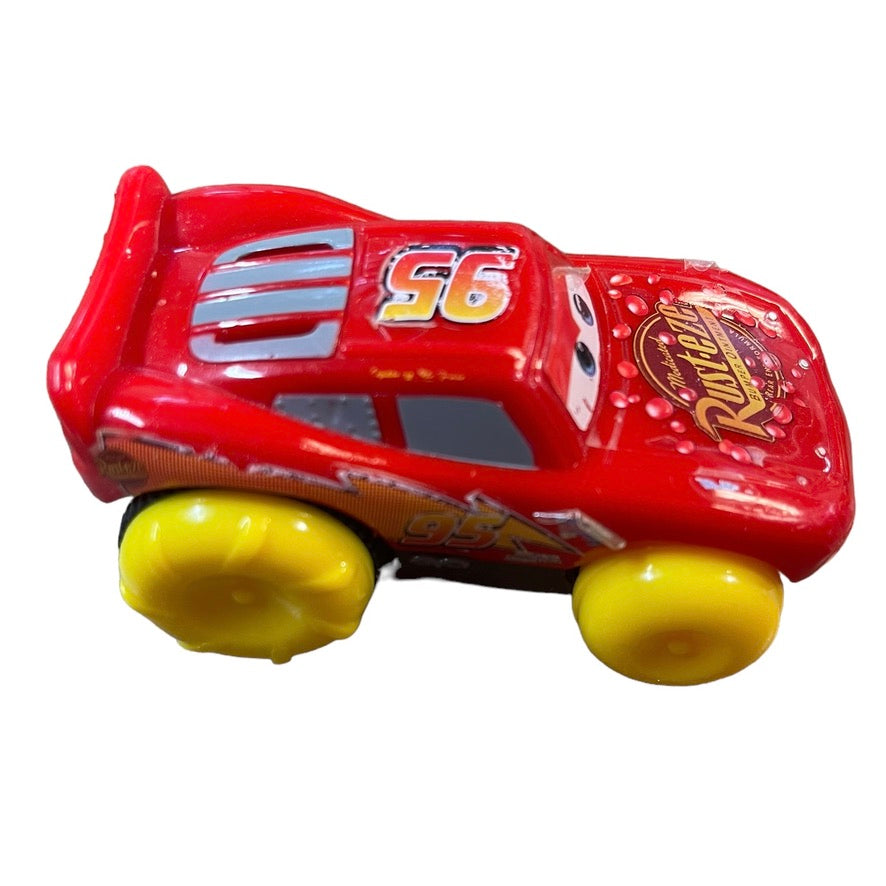 Disney Pixar Cars Yellow Hydro Wheels Lightening McQueen Pull Back Splash Racer