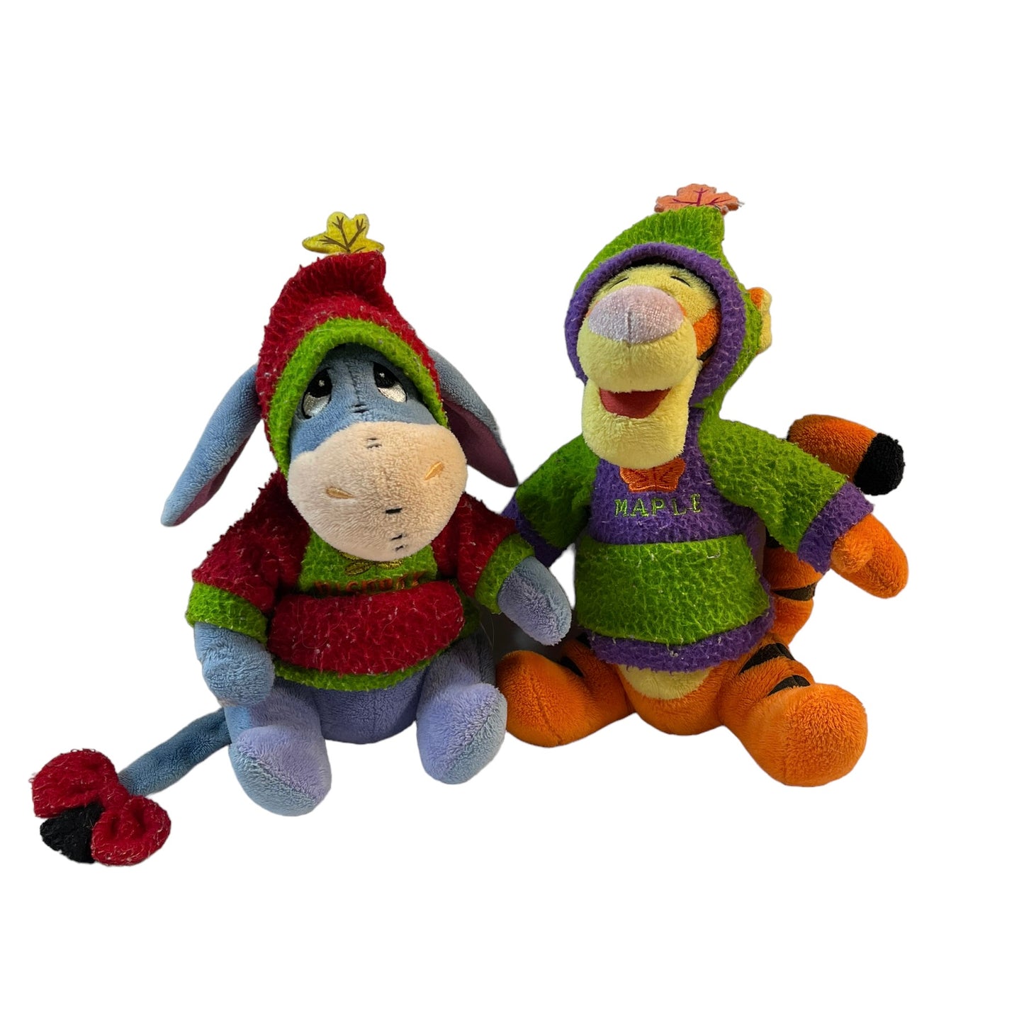 Disney Eeyore & Tigger Plush Bean Bag Toys in Fuzzy Tree Hoodies