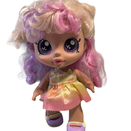 Mystabella, Kindi Kids 10" Preowned Bobbleheaded Doll with Long Pastel Multicoloured Ringlets