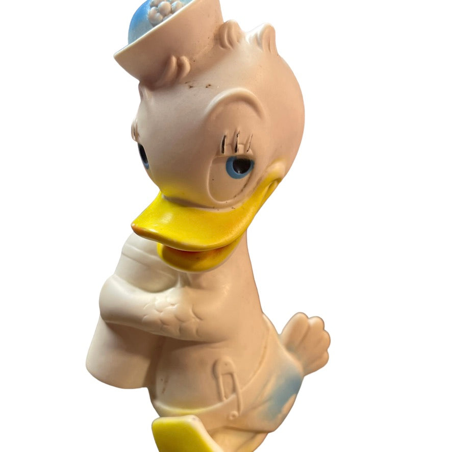 Vintage Donald Duck Vinyl Baby Toy, Some Fading, No Squeak, But Still Adorable!