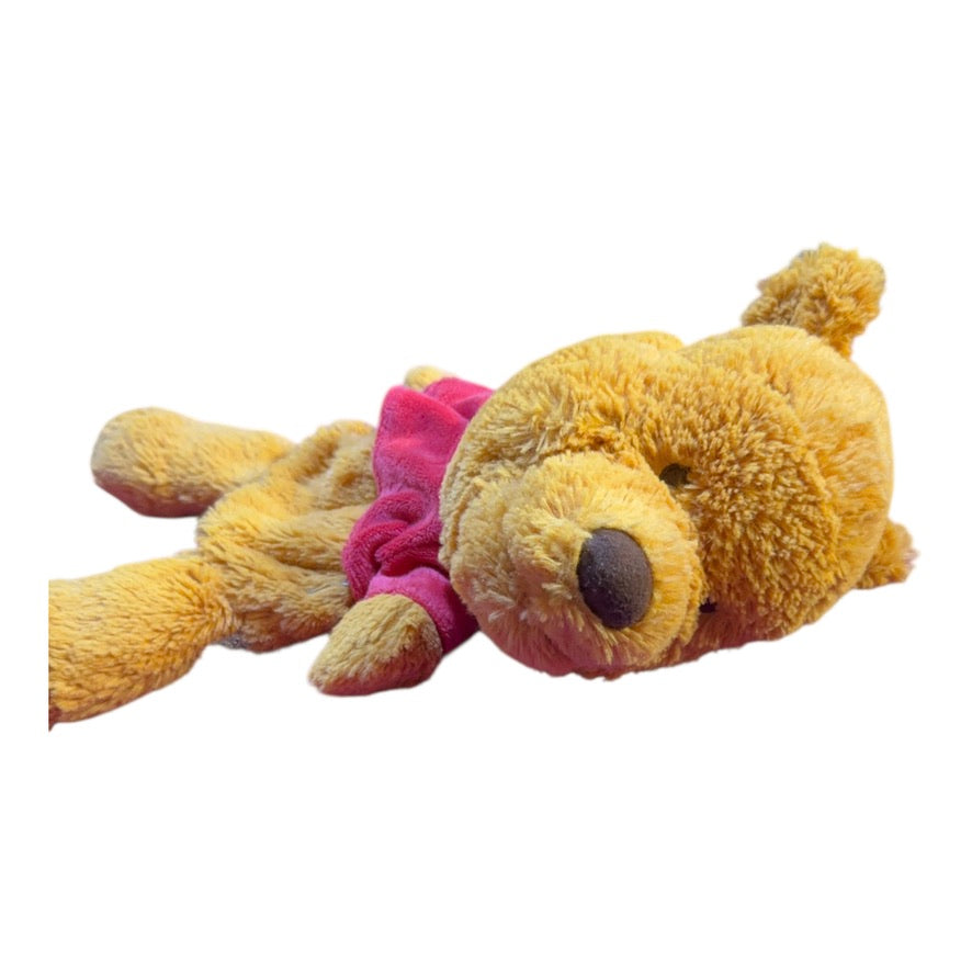 Vintage Winnie the Pooh Hand Puppet/Lovey 13" Yellow Plush & Classic Red Tummy Shirt