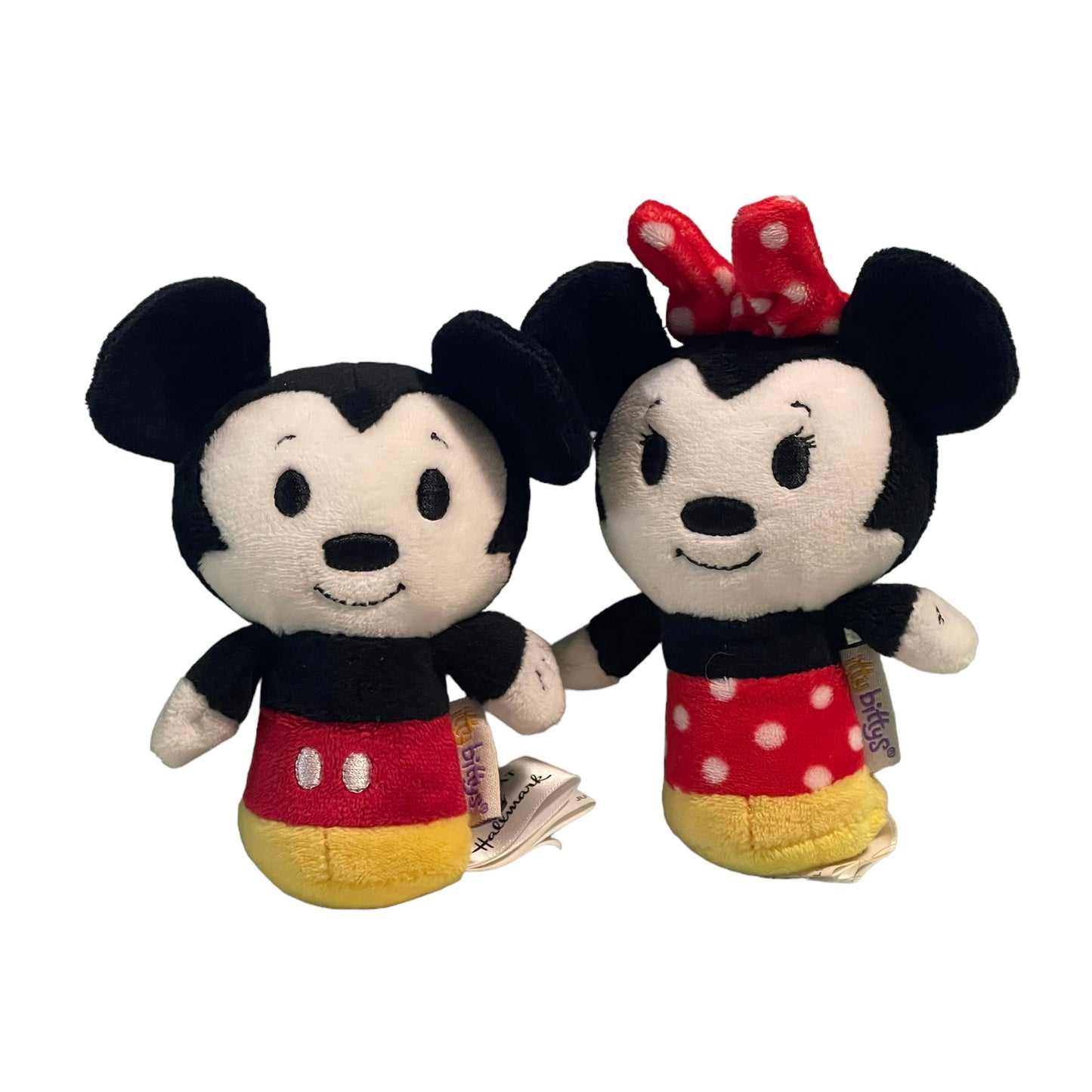 Disney Mickey and Minnie Mouse 5.5" Itty Bitty Soft Plush, Bean Bottoms Lot of 2