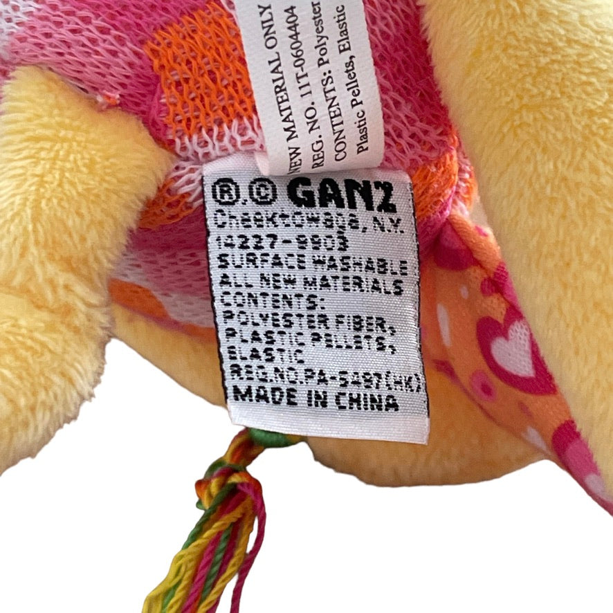 Ganz First Edition Yellow/Pink Portia Pig with Friendship Bracelet