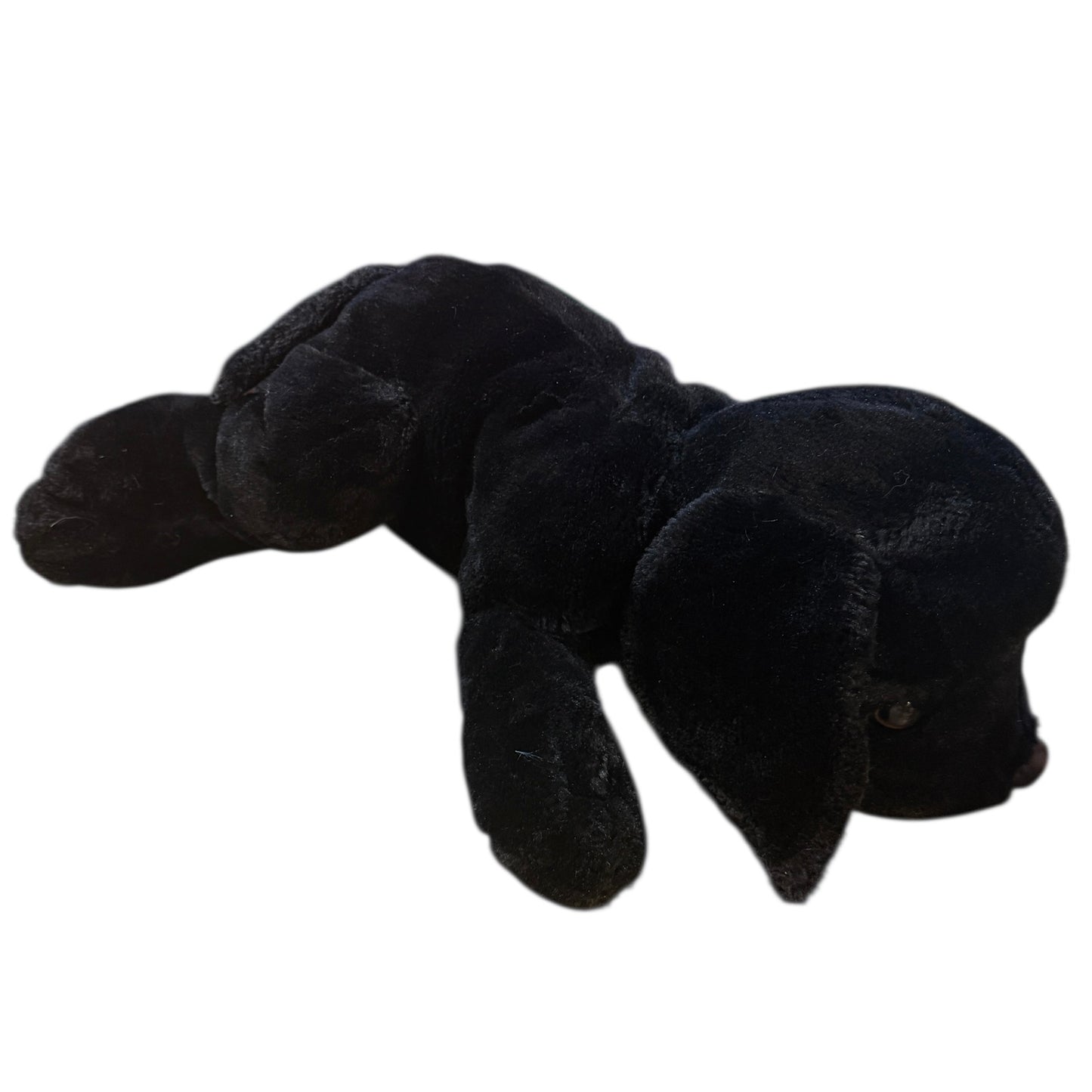22" Labrador Retriever Plush Stuffed Animal Toy, Sleek Black Coat, Shiny Glass Eyes, EUC