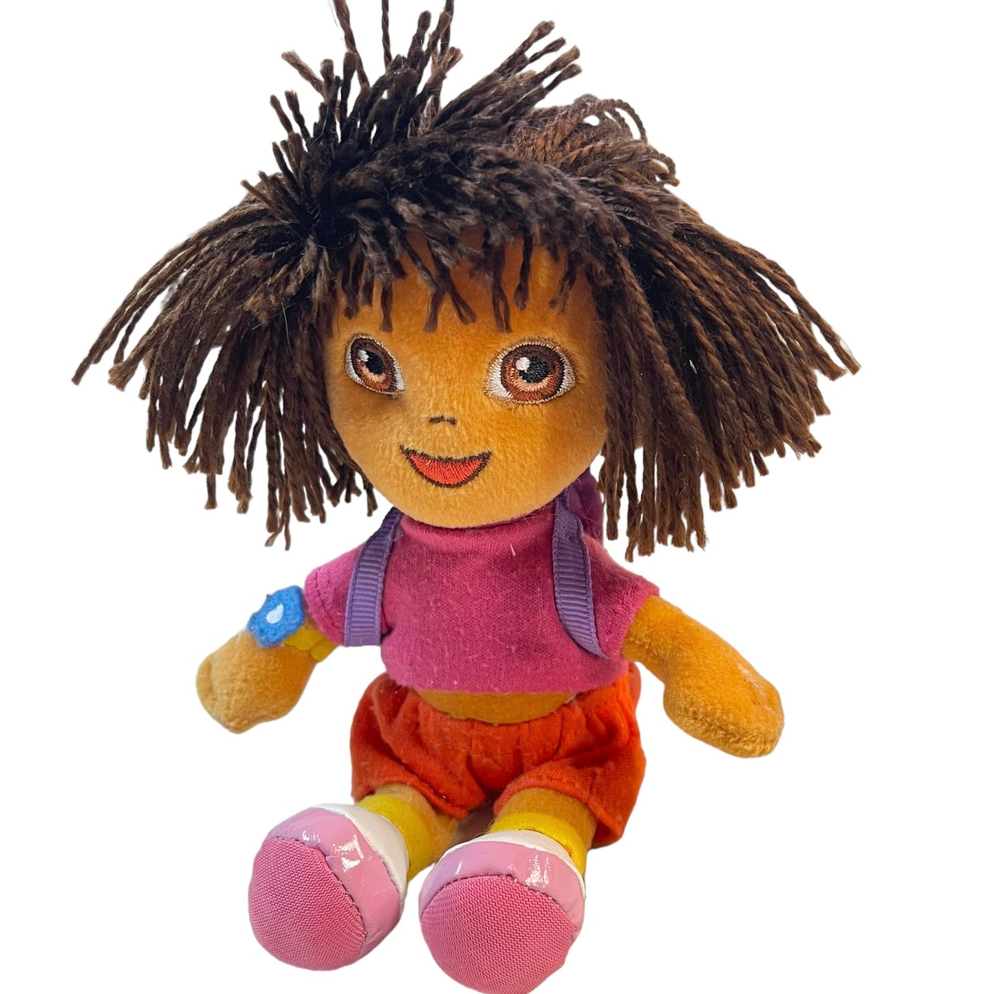 Dora Stuffed Plush Doll, TY 2009 with Backpack, Embroidered Face and Yarn Hair