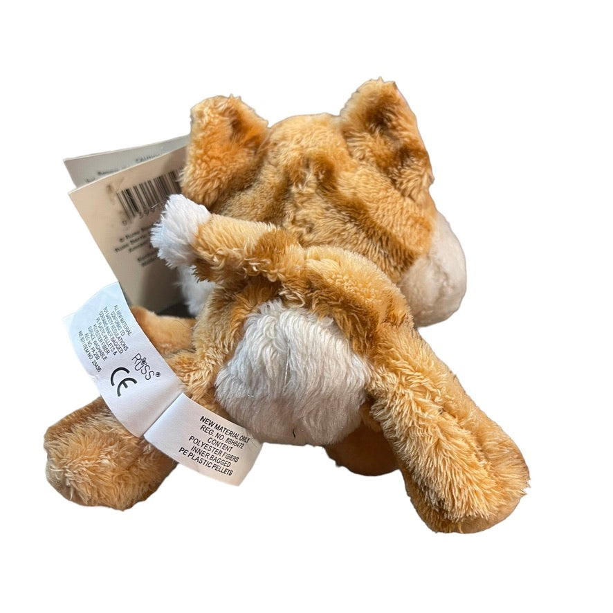 Russ- Berrie L'il 4" Peepers 'Chilie', Orange & White Stuffed Animal, Hang and Tush Tags in EUC