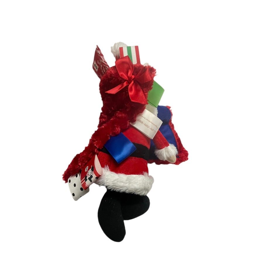 Santa Lovey Stuffed Toy & Handmade  Minky Ribbon Tag Blanket for Sleep/ Security & Sensory Play