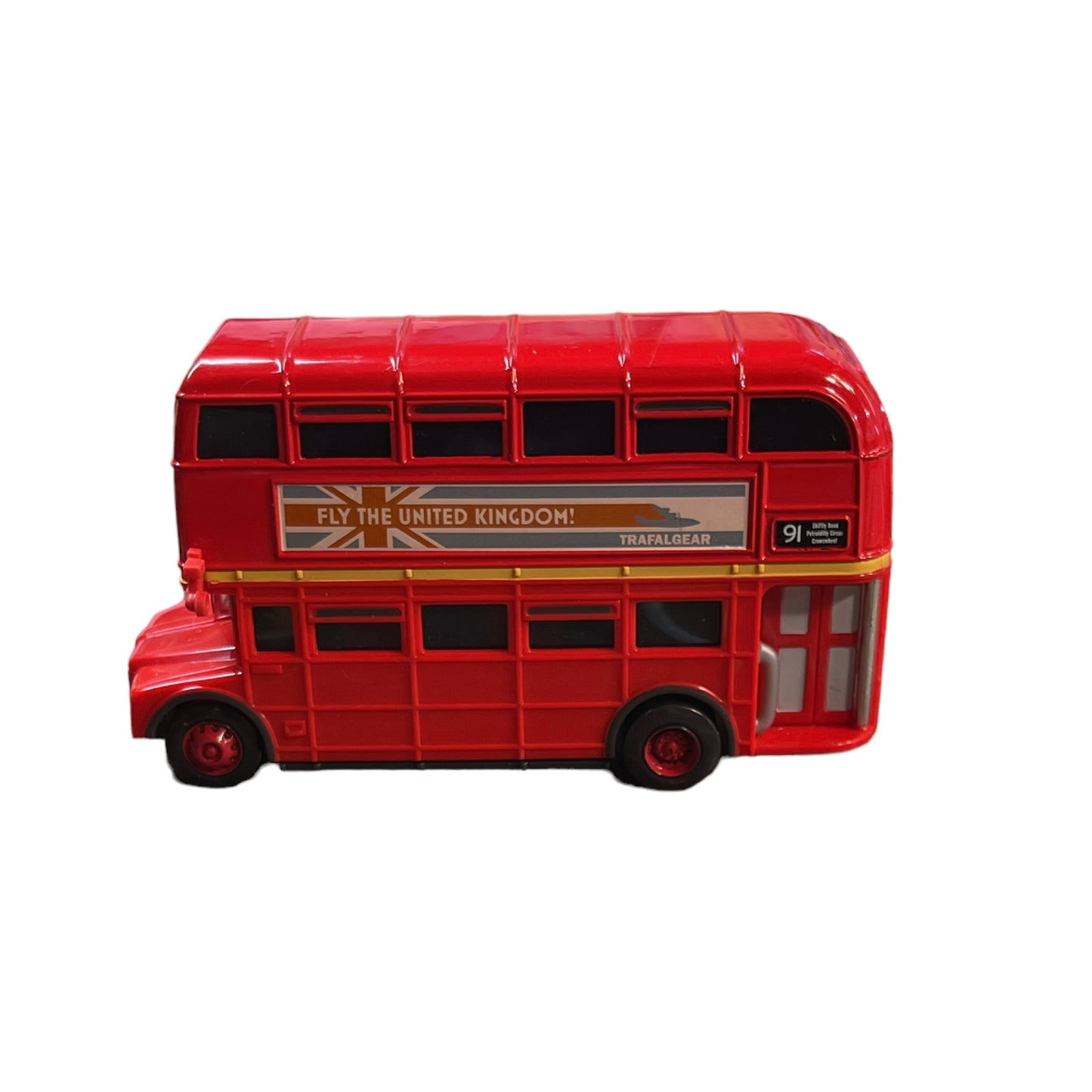 Red Disney Pixar Cars Double Decker Bus #91 Crosshead Touring Tyres