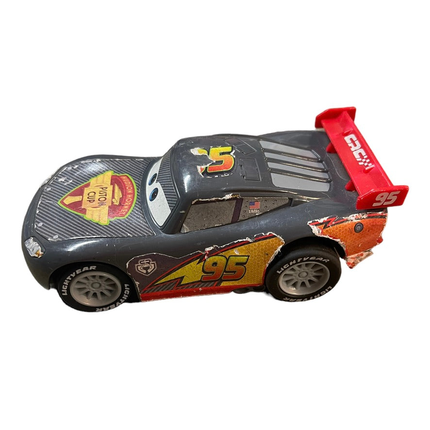 Disney Pixar Lightening McQueen Charcoal Pullback Racer in GUC