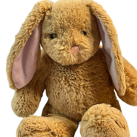 Sweet, Ultra Cuddly,  Lop Eared Build- A -Bear Tan  Rabbit with Pink Satin Nose