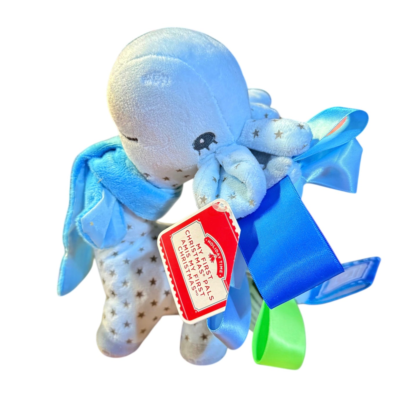 Holiday Time, 'My First Christmas Pals Stuffed Plush Giraffe with Handmade Ribbon Lovey