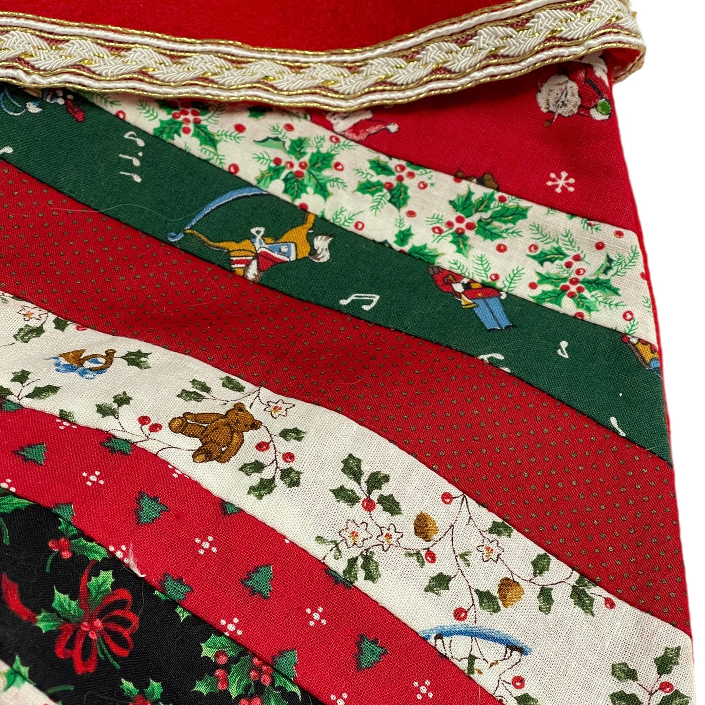 Beautifully Handcrafted Christmas Stocking Sewn from a Variety of Christmas Prints in GUC