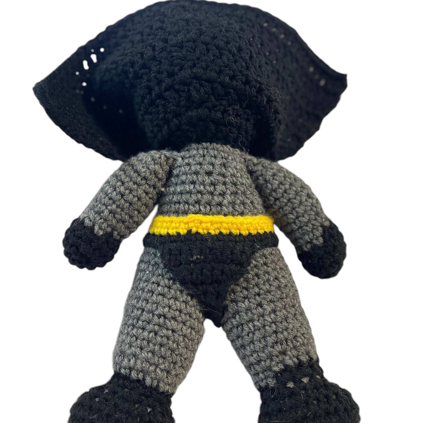 Crocheted 12" Batman Plush Doll with Cape and Insignia in Excellent Preowed Condition