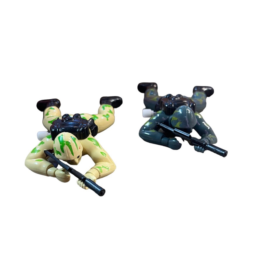 Vintage Wind-Up Crawling Camo Peacekeeping Soldiers 1987 Working in EUC