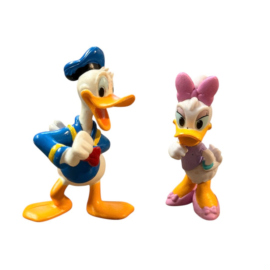 Disney Donald Duck & Daisy Duck  Cake Topper Toy Figurines 3" & 2.5" in GUC