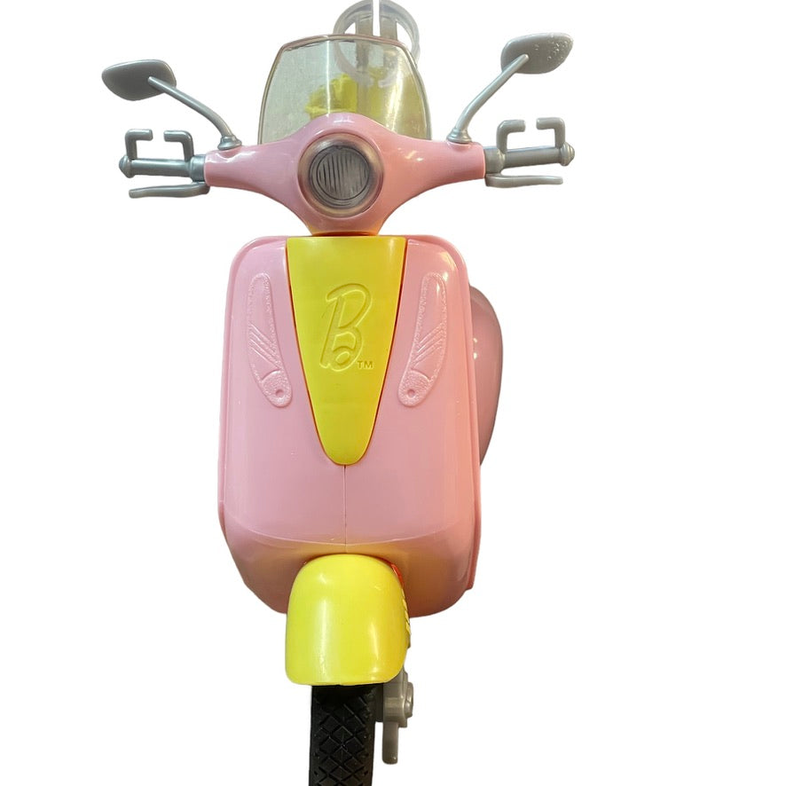 Barbie Moped/Vespa Pink & Yellow Scooter in Very Good Preowned Condition