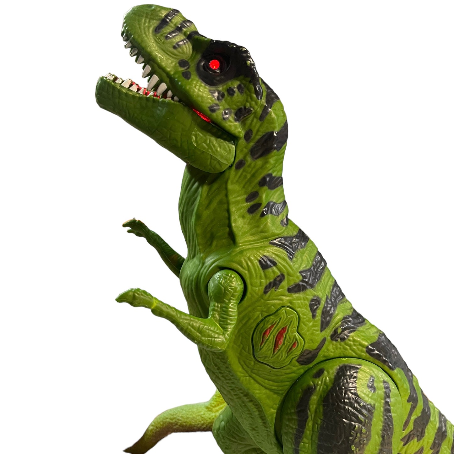 Roaring Jurassic ParkT-Rex Toy Dinosaur, Eyes Glow Red when Activated Good Preowned Working Condition