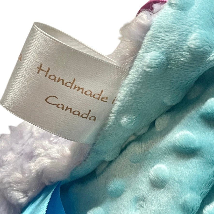 Commonwealth 2003 XL Unicorn Plush with 16x16" Handmade Minky Ribbon Lovey-Beautiful!