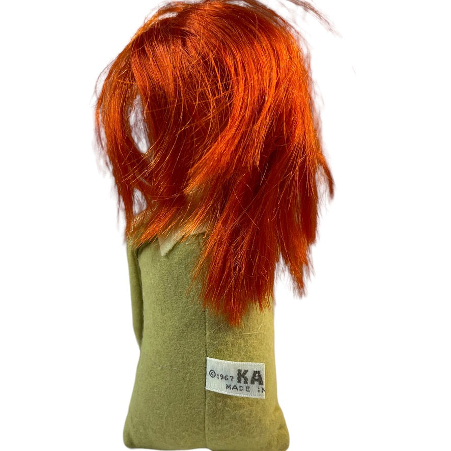 Vintage Kamar 1967 Red Haired Hazel Eyed  GKnee Hugger/ Elf on Shelf Green Jumpsuit